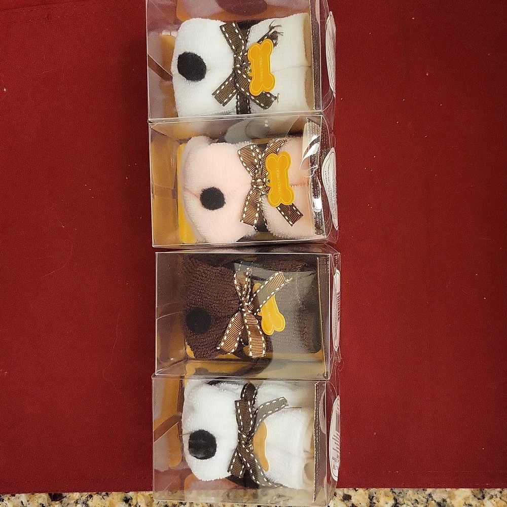 Towel Treat puppies. Pink, brown and white colors